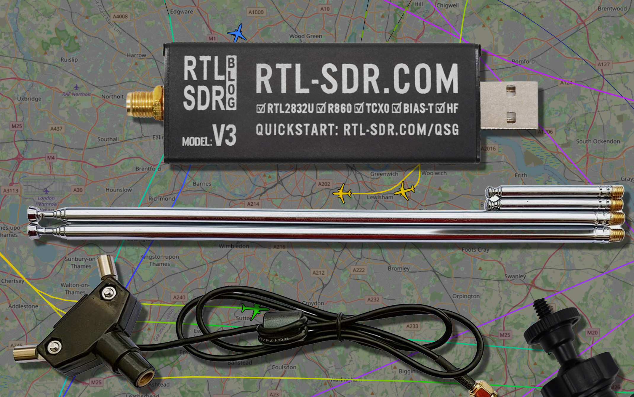 Monitoring airplanes with radio